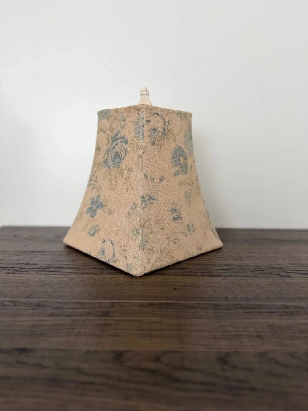 Vintage Square Bell Blue Rose Floral Fabric Lampshade‎ Cottagecore Shabby Chic